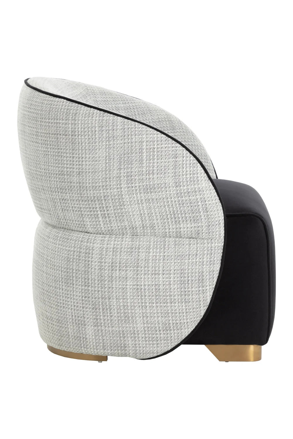 Luxury White Curved Lounge Chair Modern Italian Style for Villa