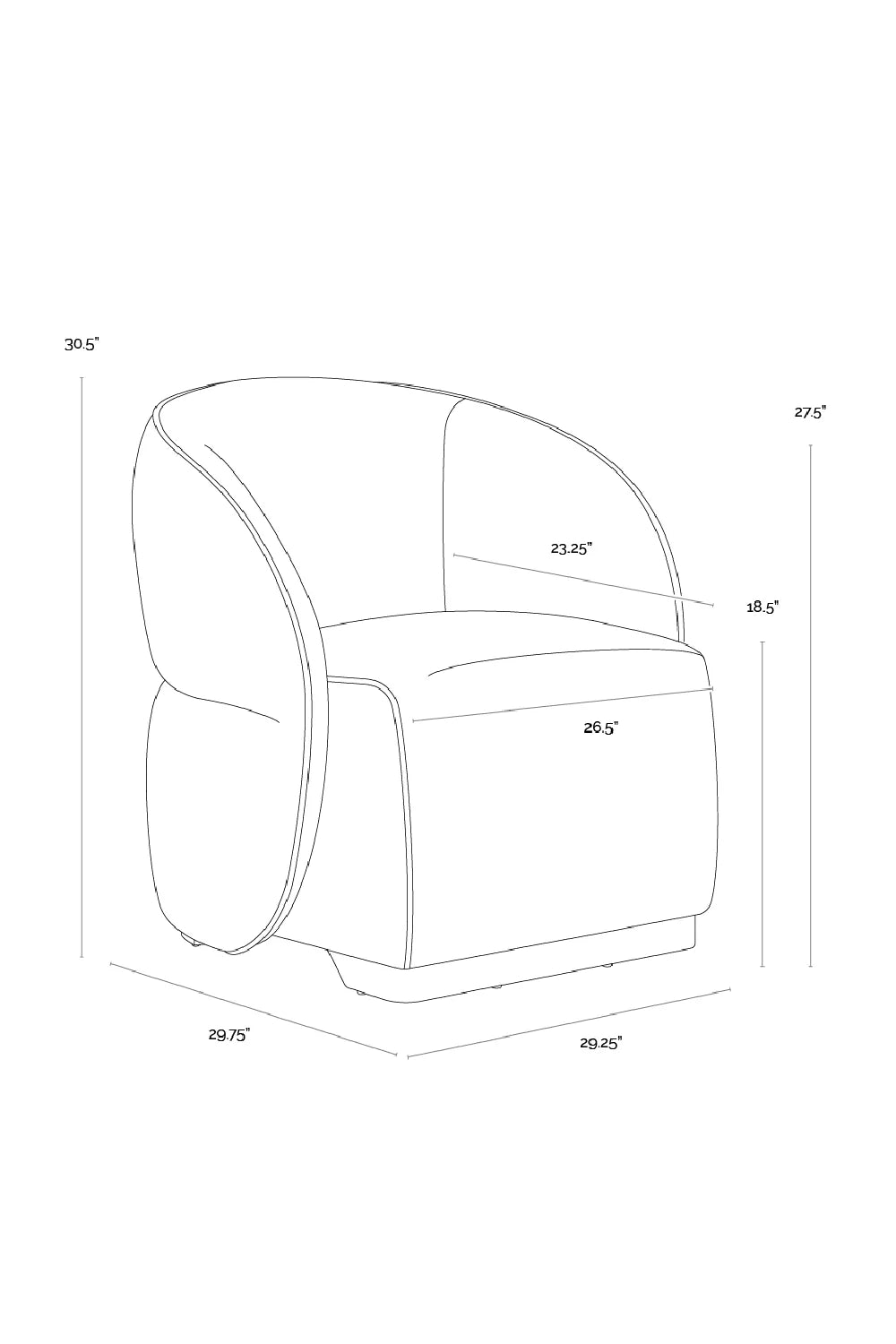 Luxury White Curved Lounge Chair Modern Italian Style for Villa