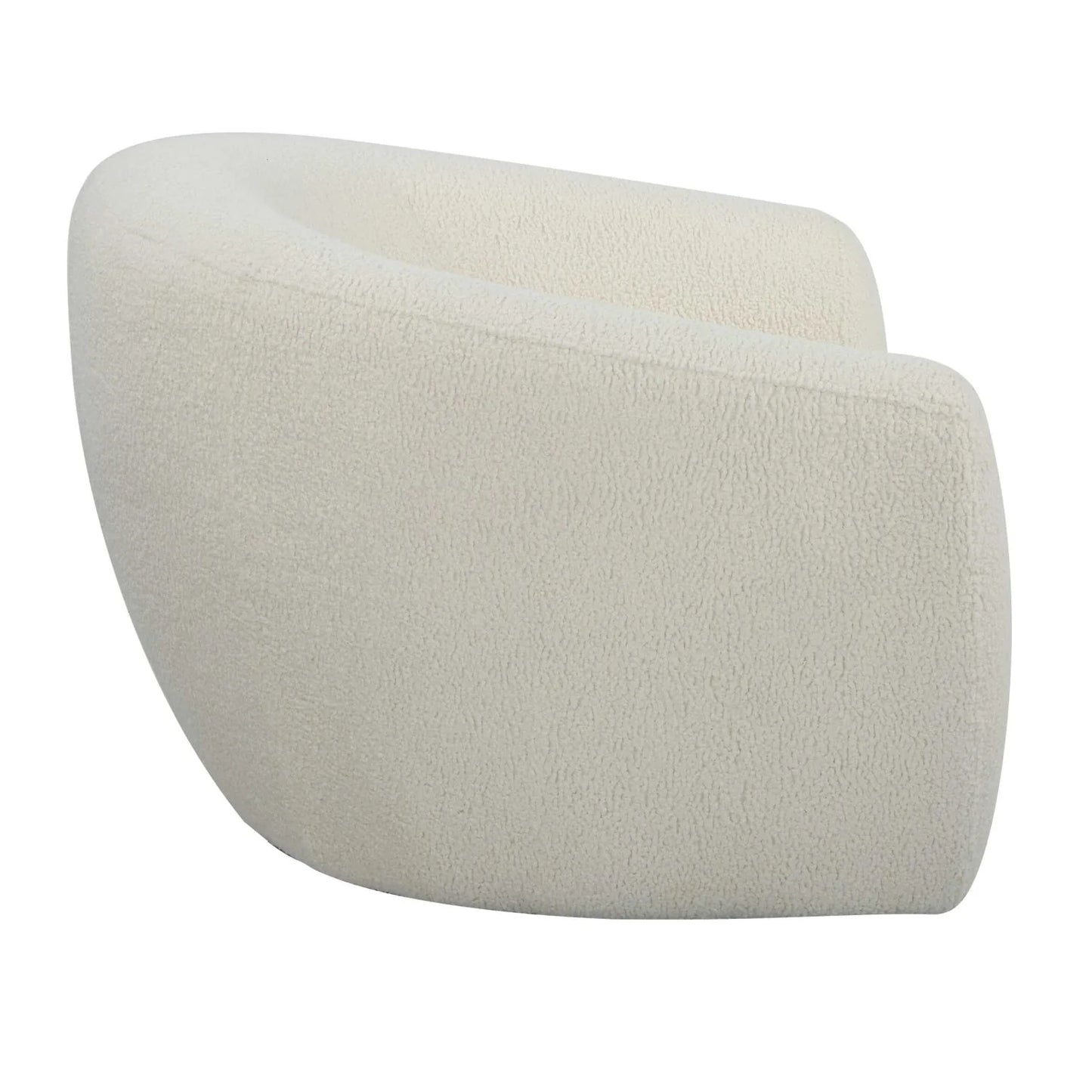 Luxury White Curved Shearling Swivel Lounge Chair European Style for Villa