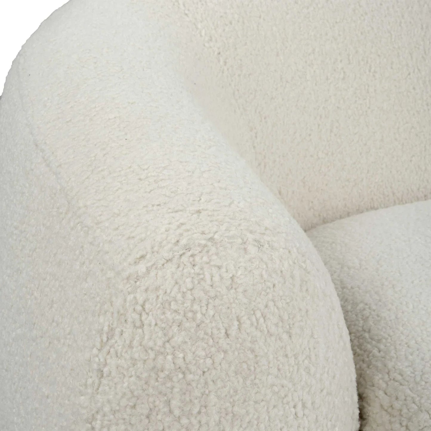 Luxury White Curved Shearling Swivel Lounge Chair European Style for Villa