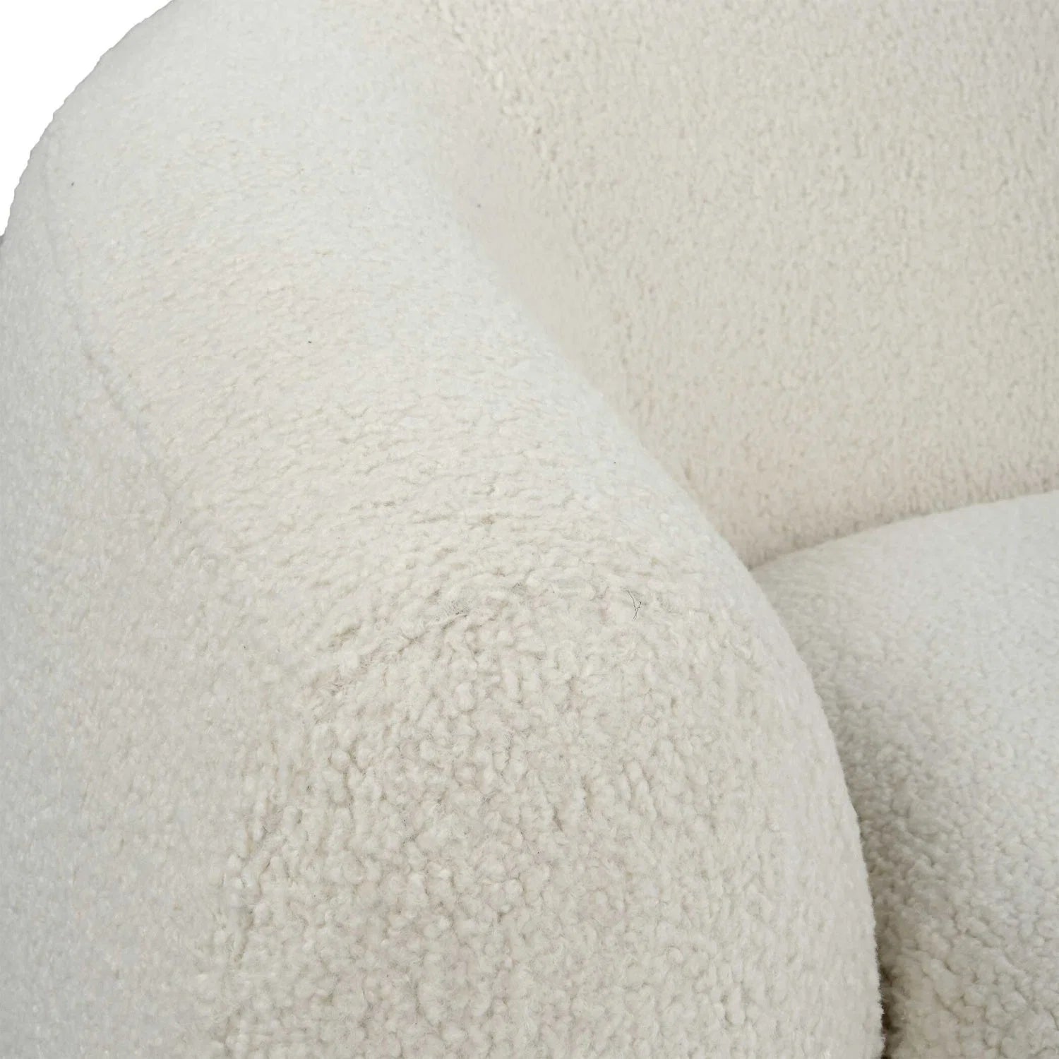 Luxury White Curved Shearling Swivel Lounge Chair European Style for Villa