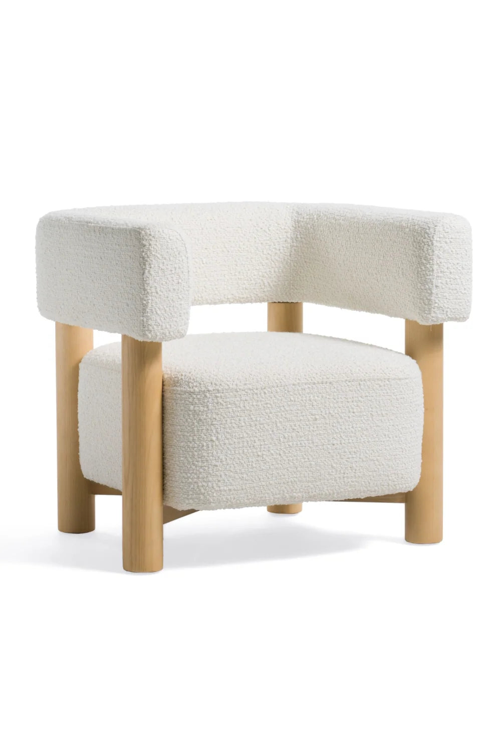Luxury White Fabric Accent Chair Modern Italian Style for Villa
