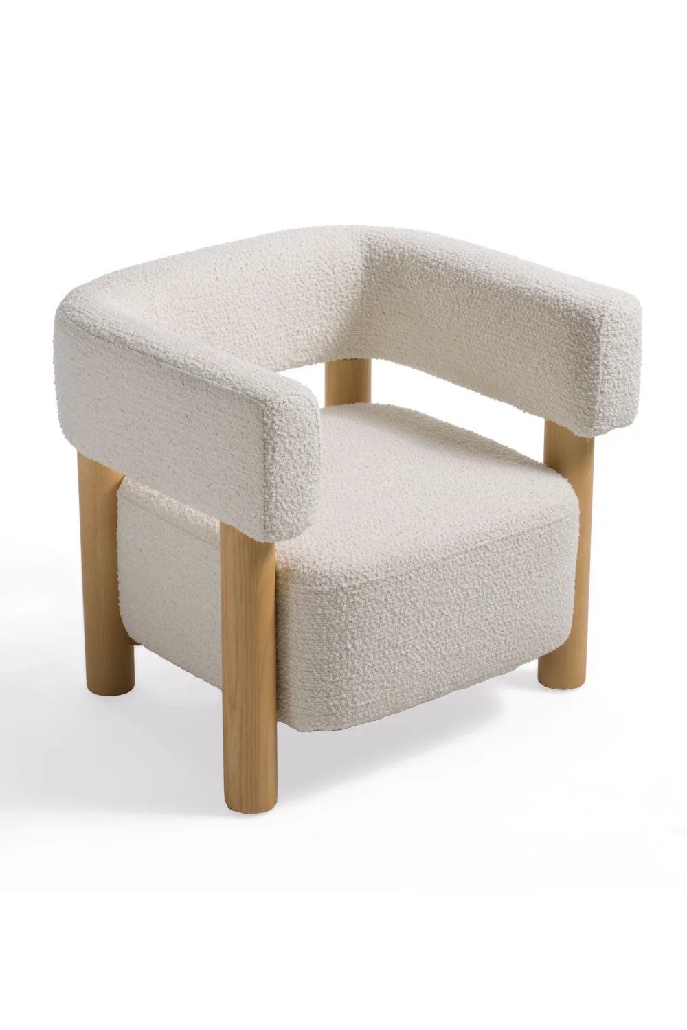 Luxury White Fabric Accent Chair Modern Italian Style for Villa
