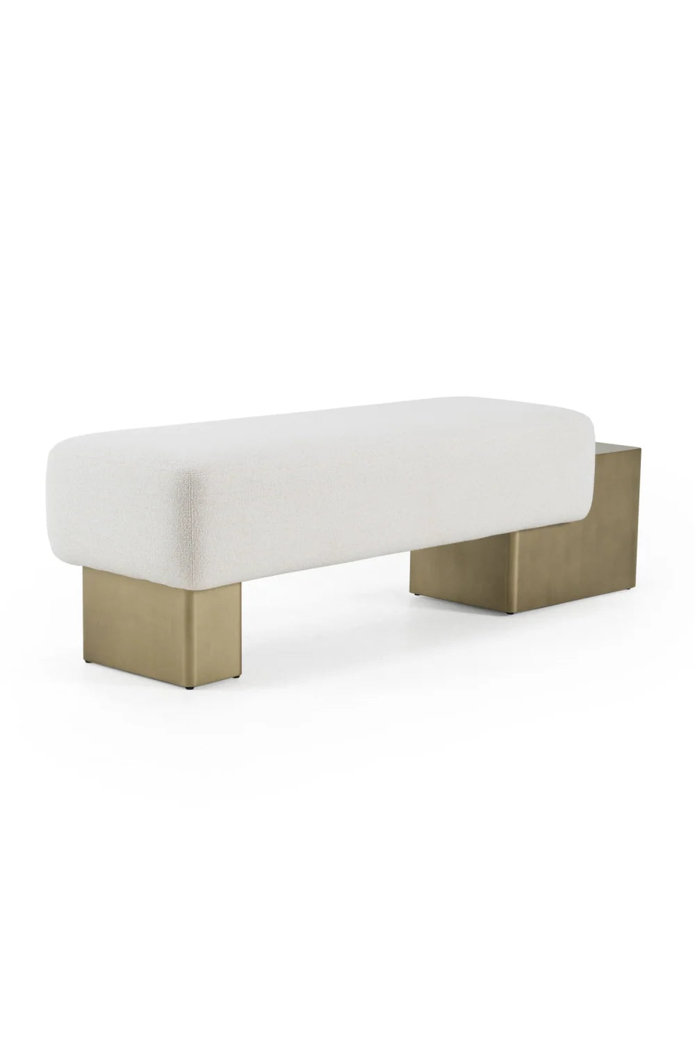 Luxury White Fabric Bench European Style for Villa