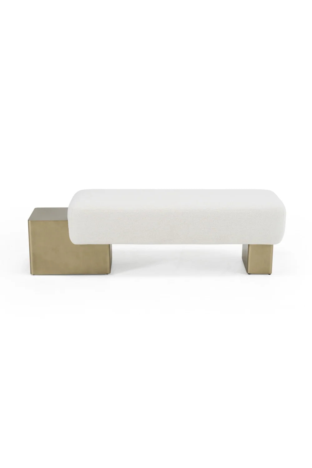 Luxury White Fabric Bench European Style for Villa
