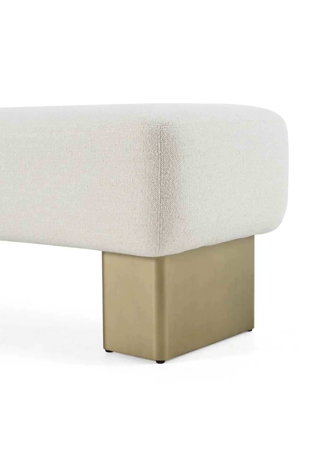 Luxury White Fabric Bench European Style for Villa