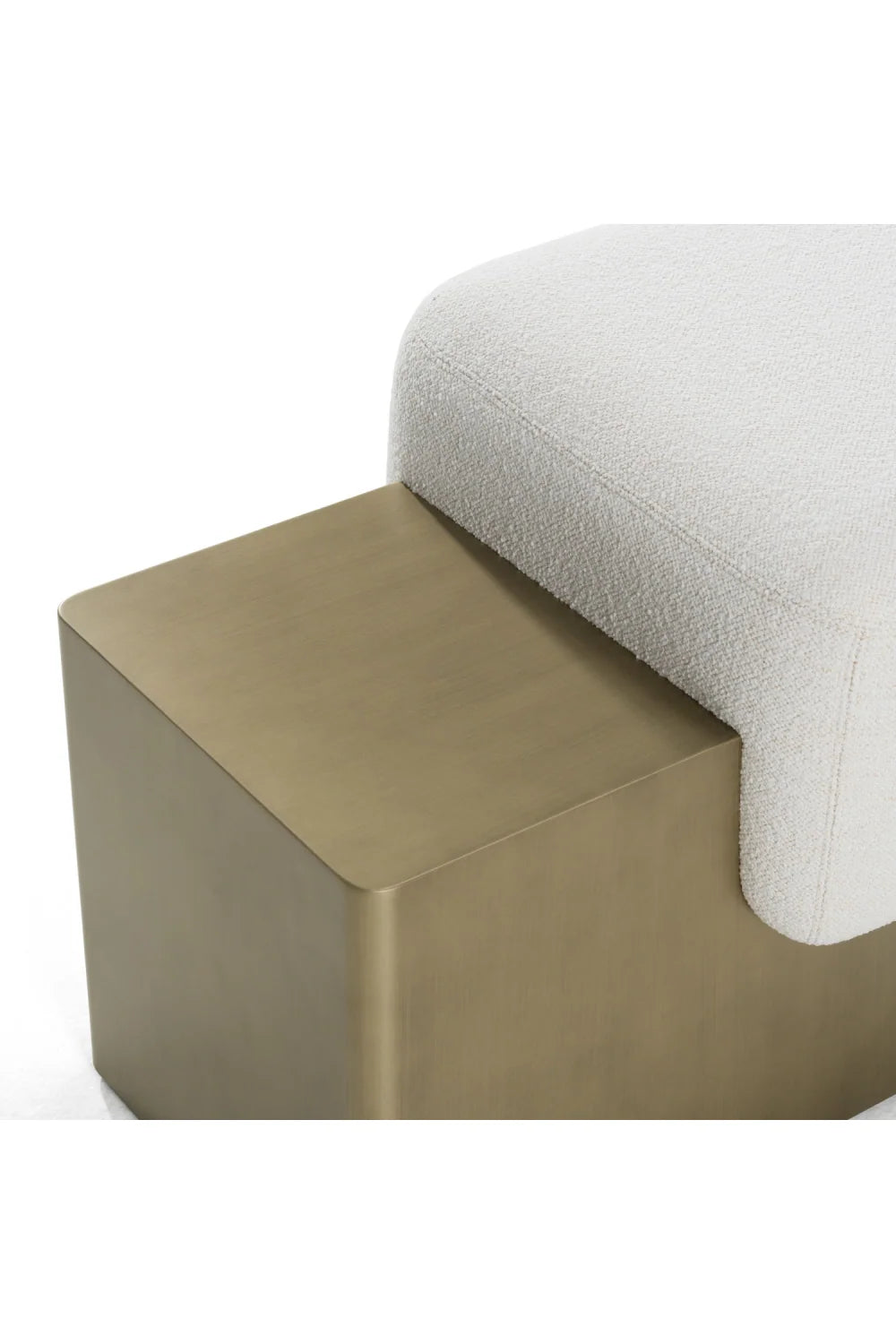 Luxury White Fabric Bench European Style for Villa