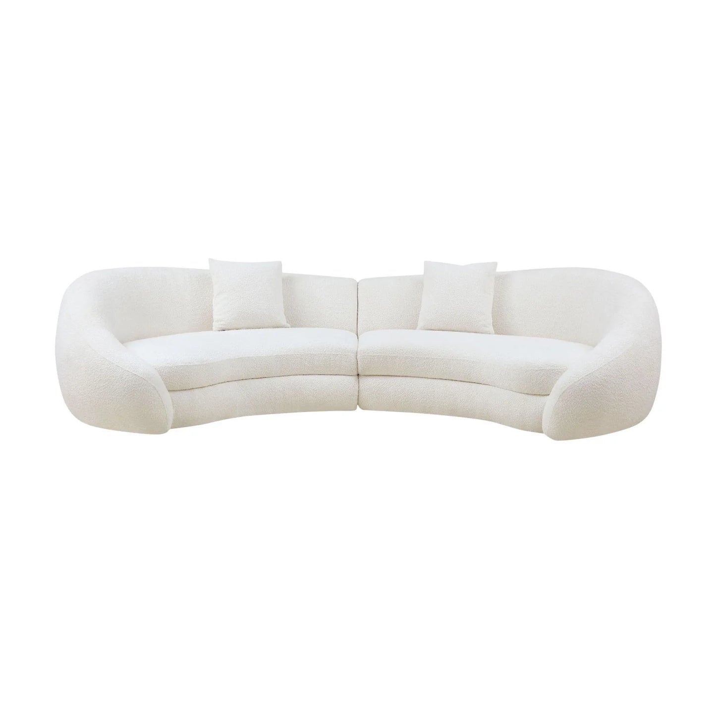 Luxury White Fabric Curved Sectional Sofa Modern Italian Style for Villa