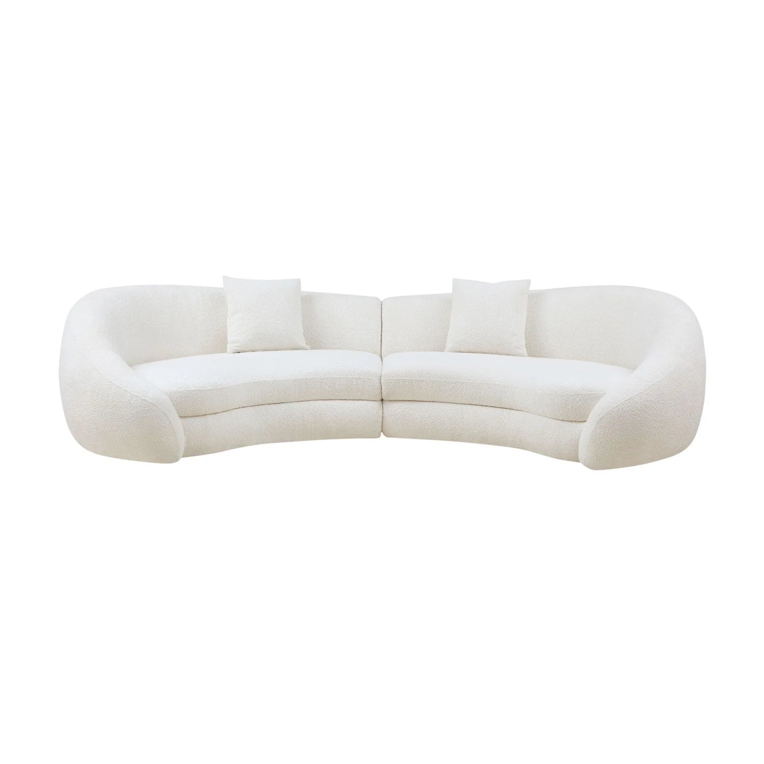 Luxury White Fabric Curved Sectional Sofa Modern Italian Style for Villa
