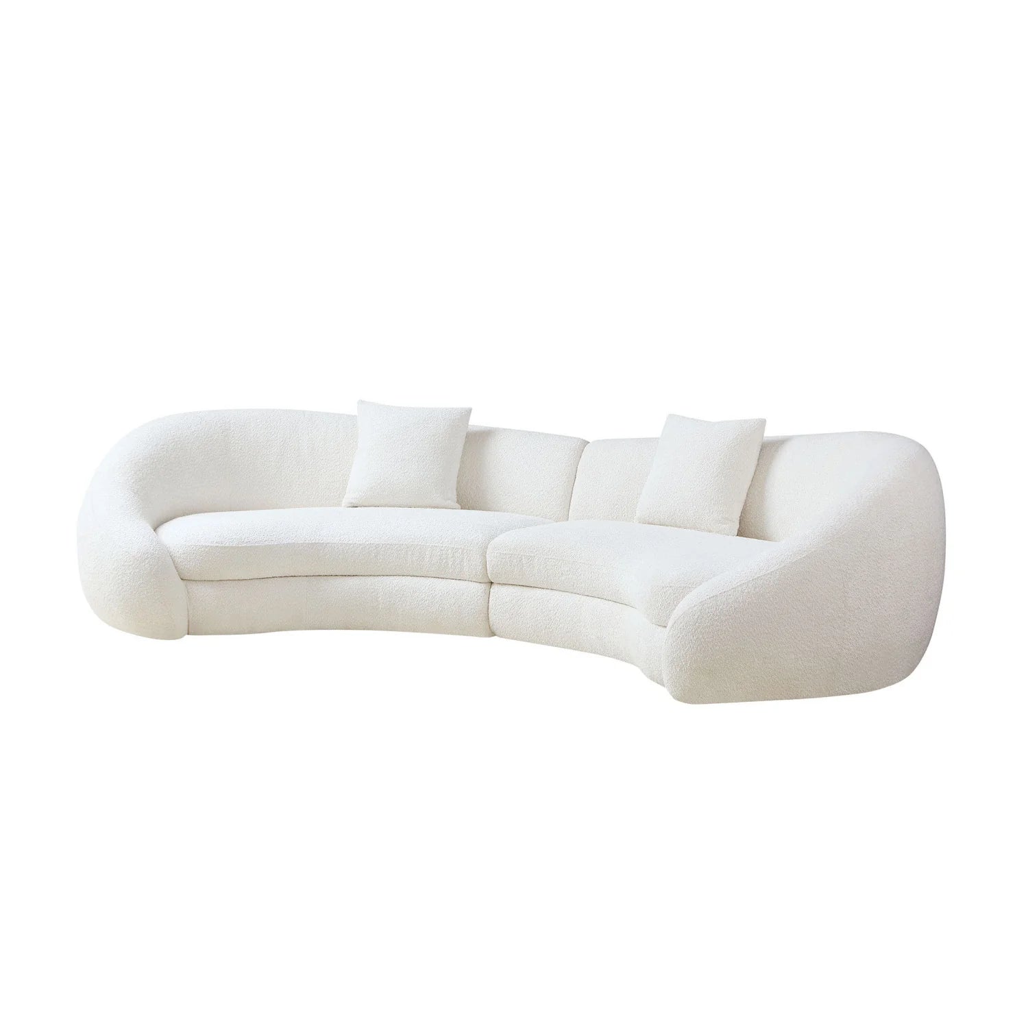 Luxury White Fabric Curved Sectional Sofa Modern Italian Style for Villa