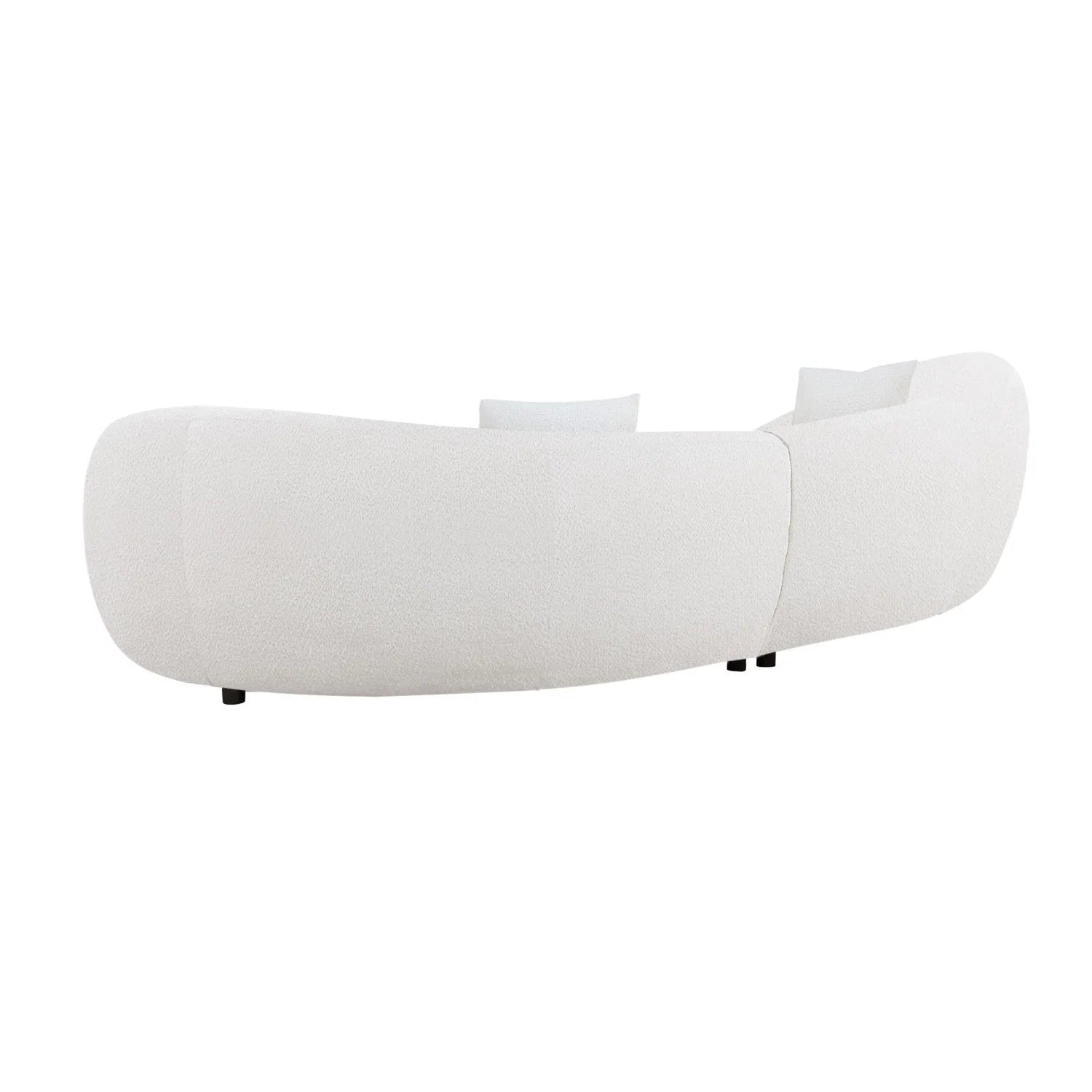 Luxury White Fabric Curved Sectional Sofa Modern Italian Style for Villa