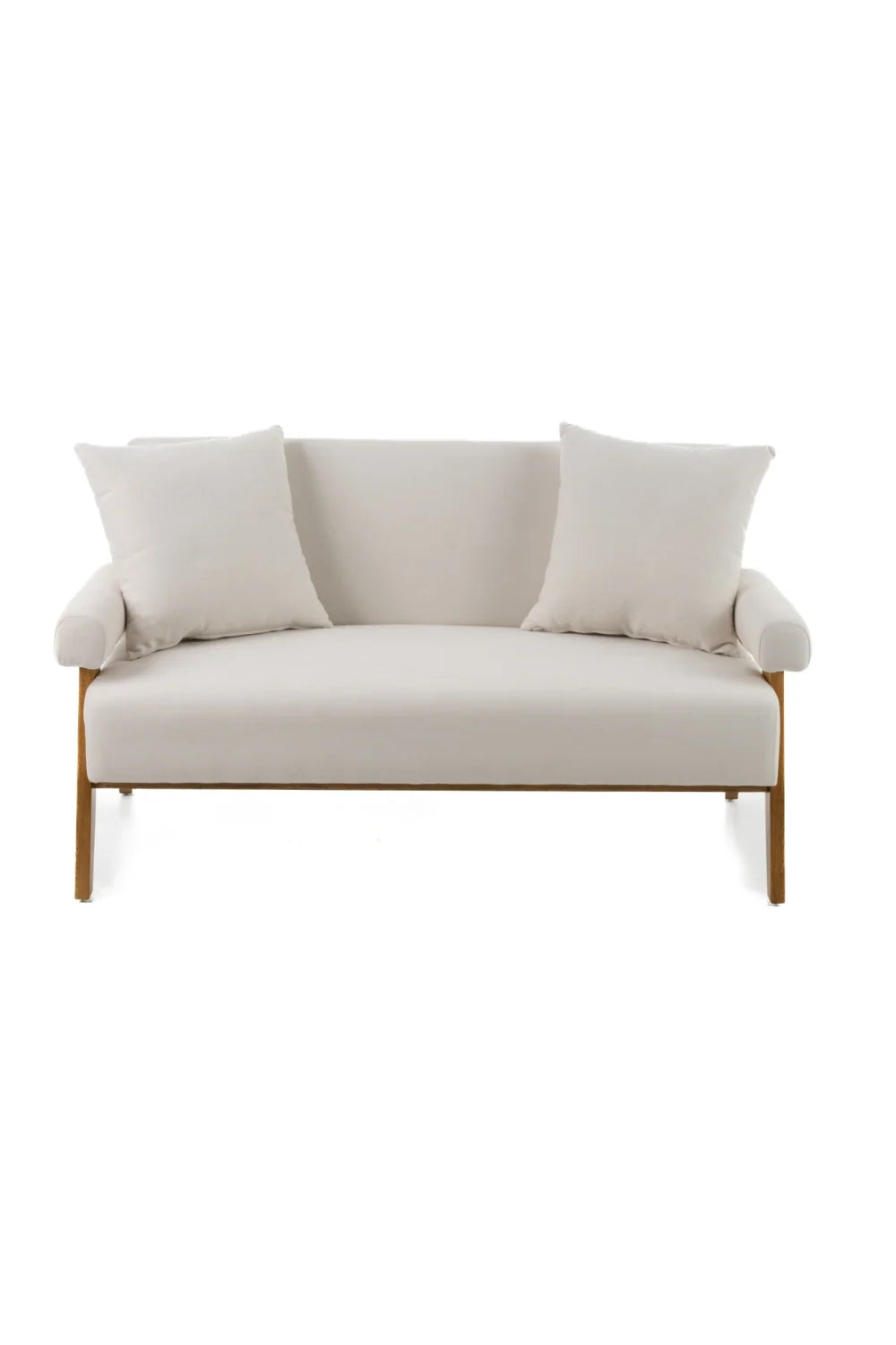 Luxury White Fabric Loveseat Modern Italian Style for Villa