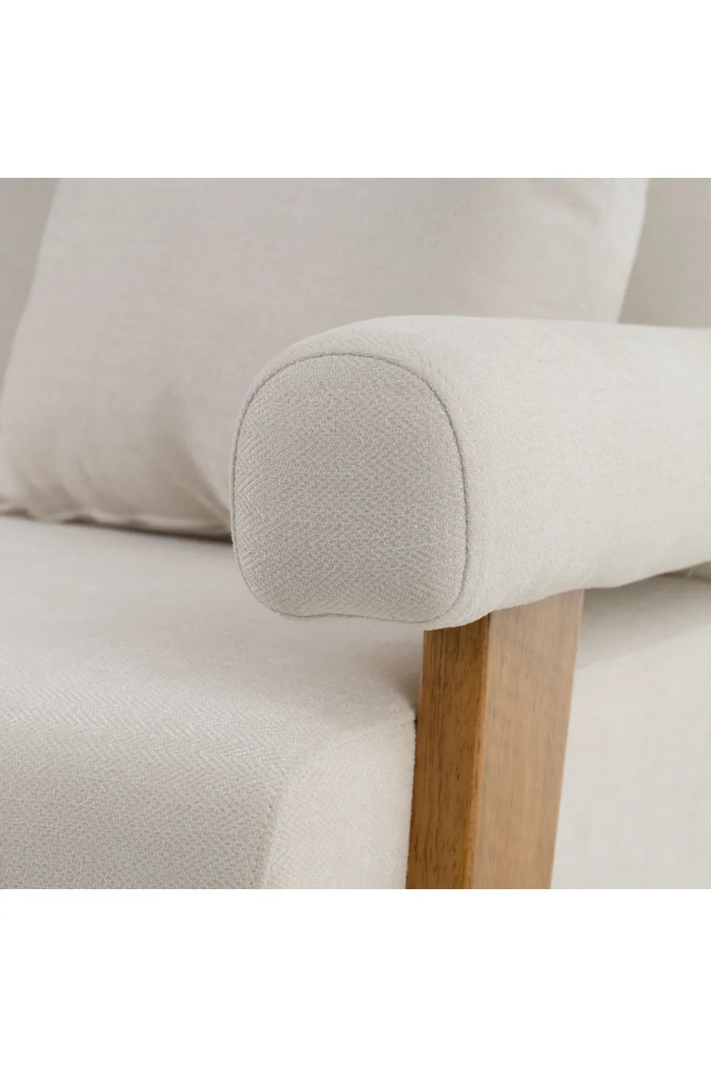Luxury White Fabric Loveseat Modern Italian Style for Villa