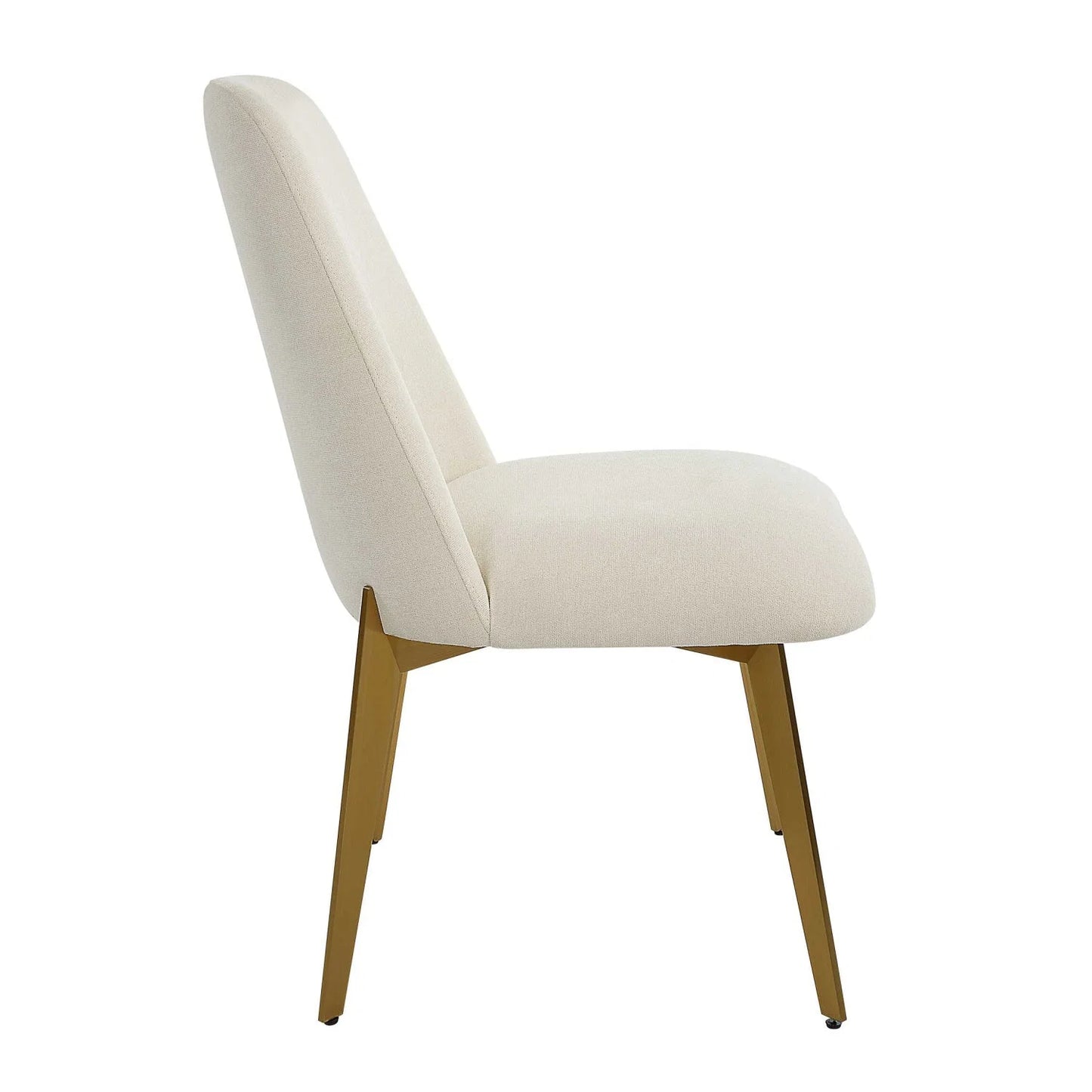 Luxury White Fabric Minimalist Dining Chair European Style for Villa