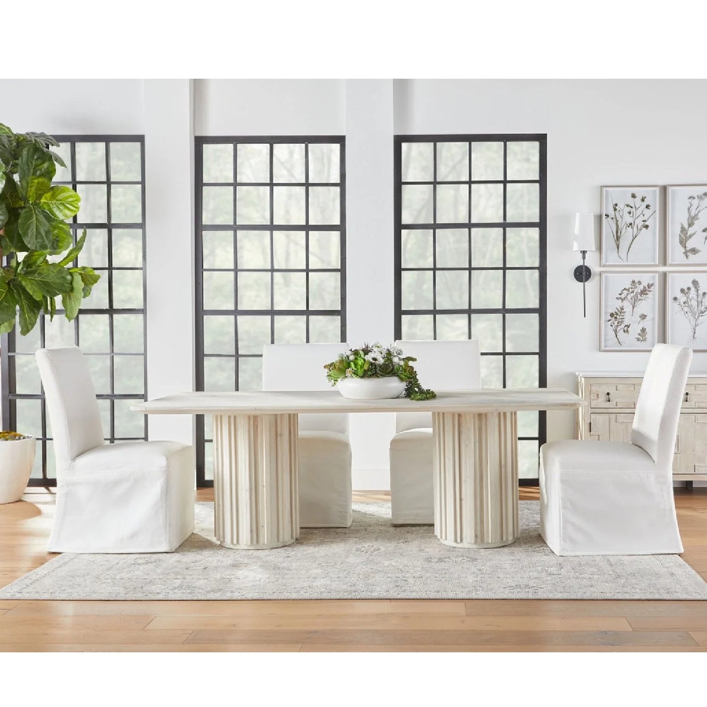 Luxury White Fabric Modern Dining Chair European Style for Villa