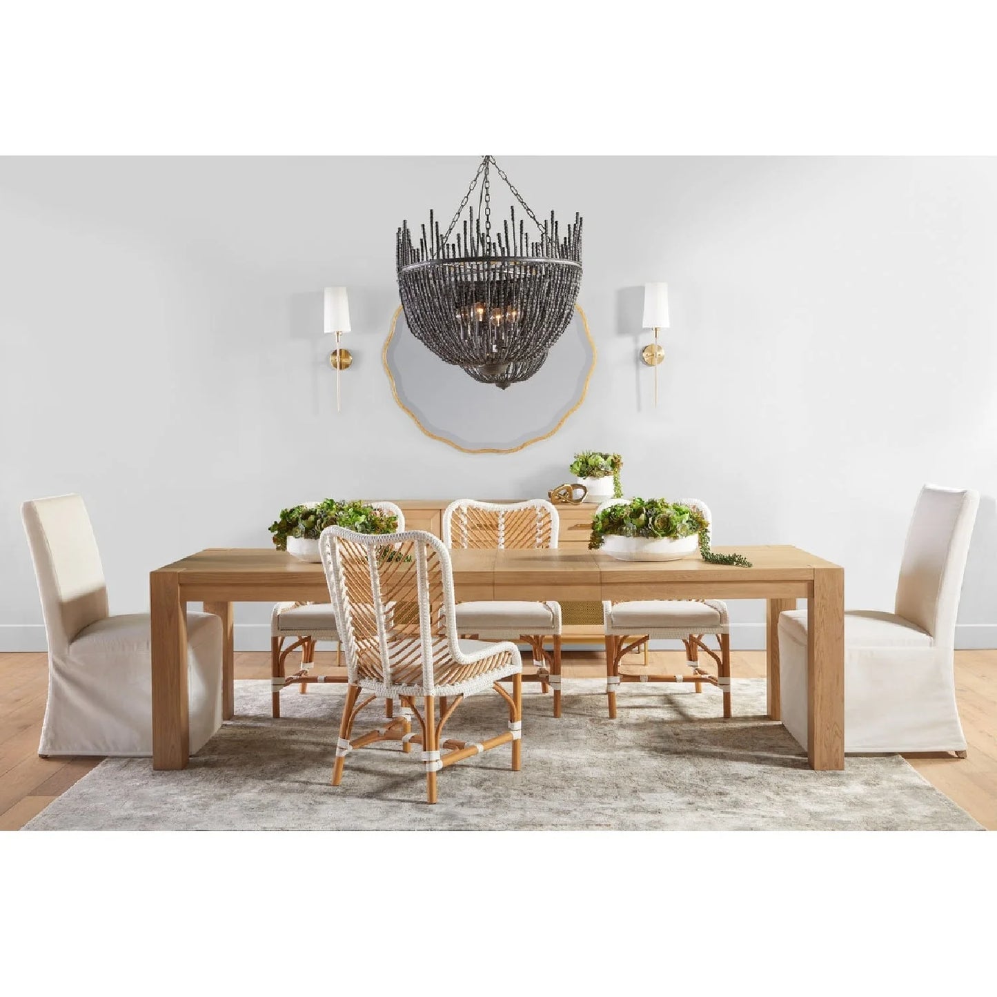 Luxury White Fabric Modern Dining Chair European Style for Villa