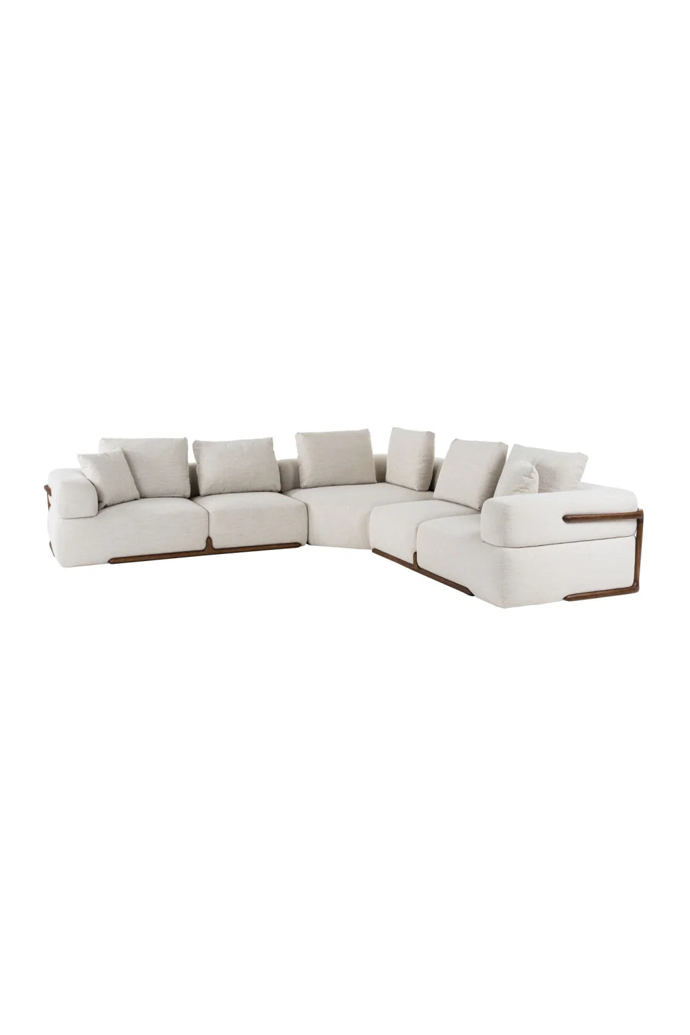 Luxury White Fabric Sectional Sofa Modern Italian Style for Villa