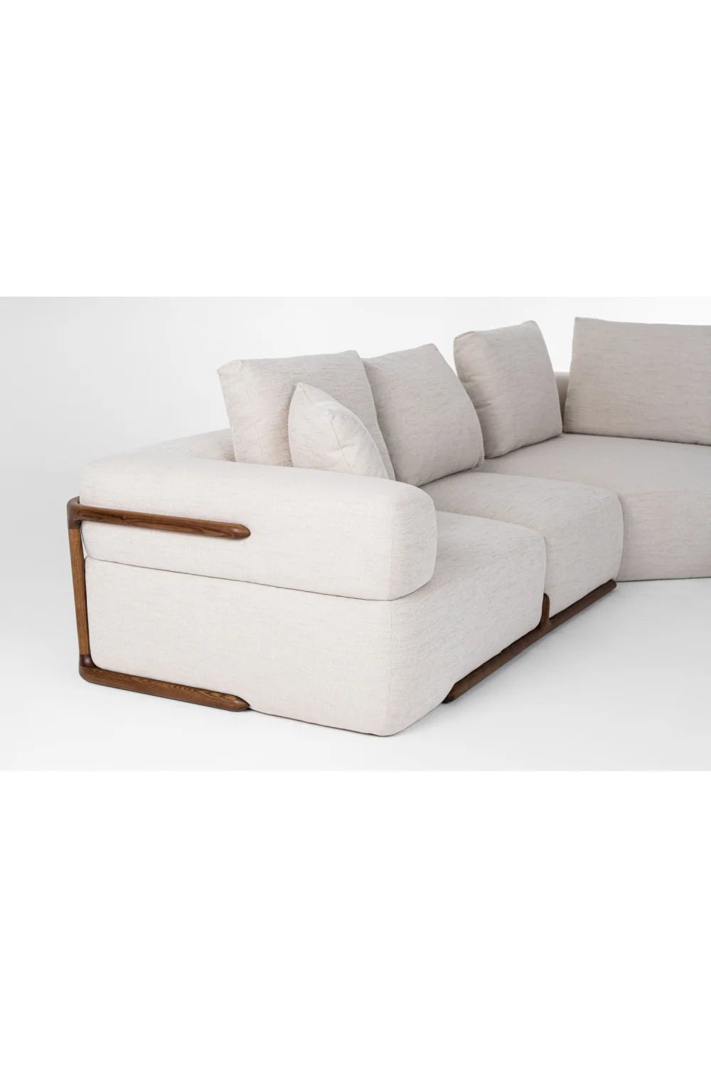 Luxury White Fabric Sectional Sofa Modern Italian Style for Villa