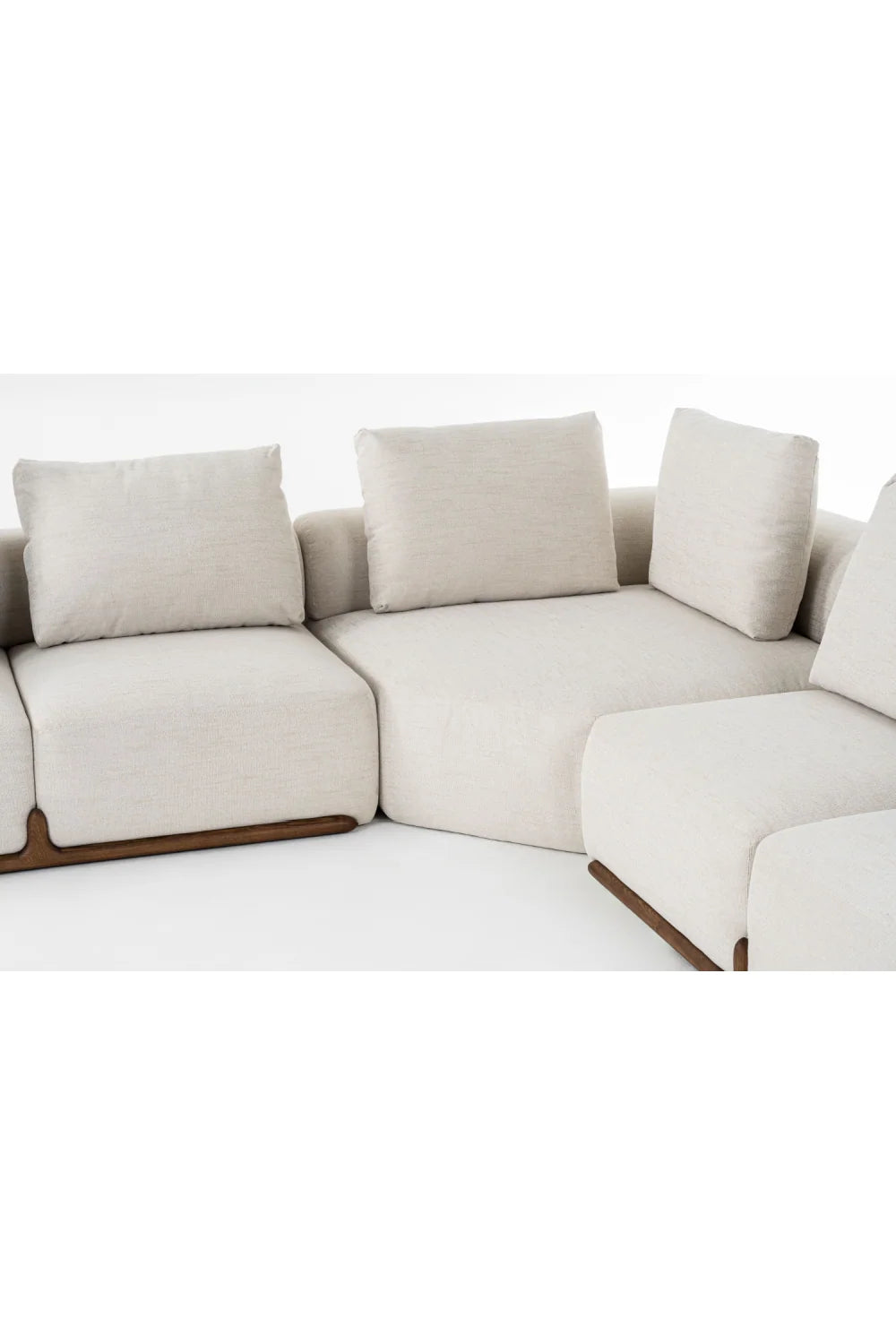 Luxury White Fabric Sectional Sofa Modern Italian Style for Villa