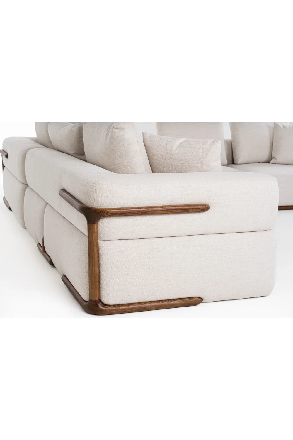 Luxury White Fabric Sectional Sofa Modern Italian Style for Villa