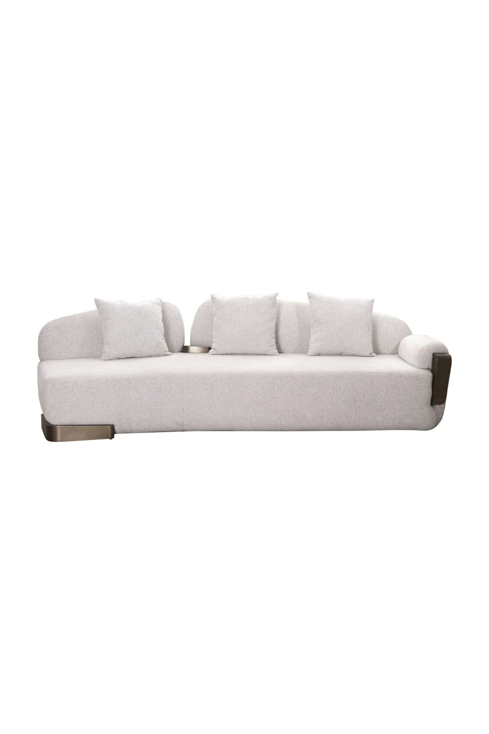 Luxury White Fabric Single-Armed Sofa Modern Italian Style for Villa
