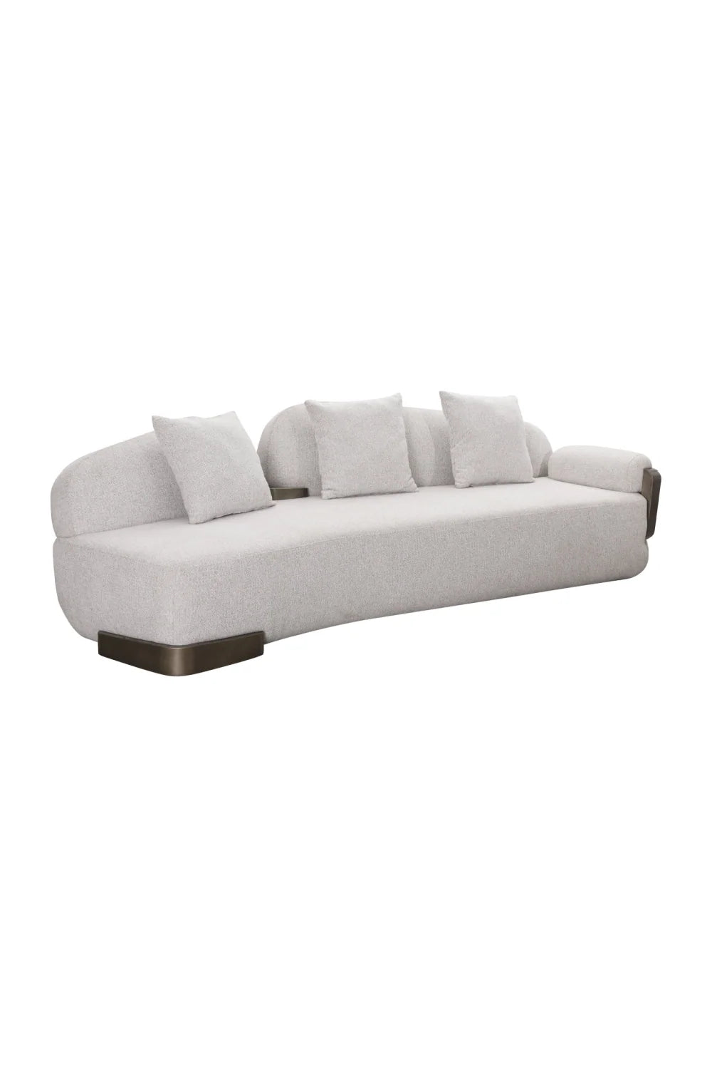 Luxury White Fabric Single-Armed Sofa Modern Italian Style for Villa