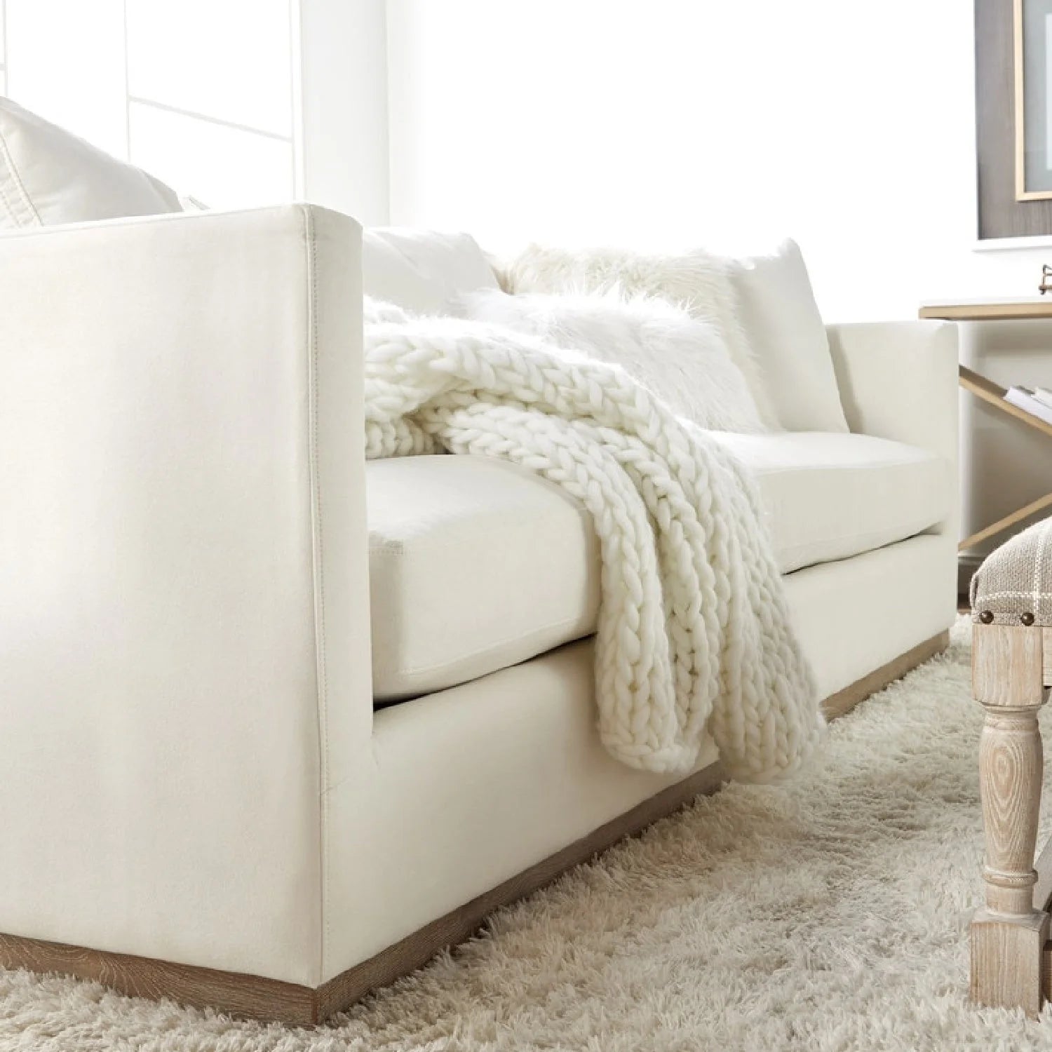 Luxury White Fabric Sofa Modern Italian Style for Villa