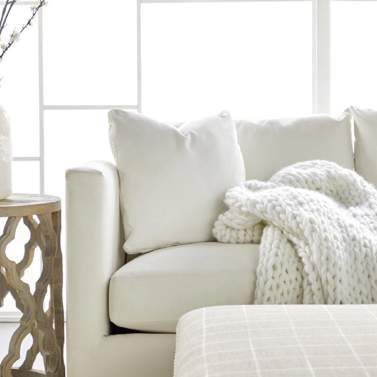 Luxury White Fabric Sofa Modern Italian Style for Villa