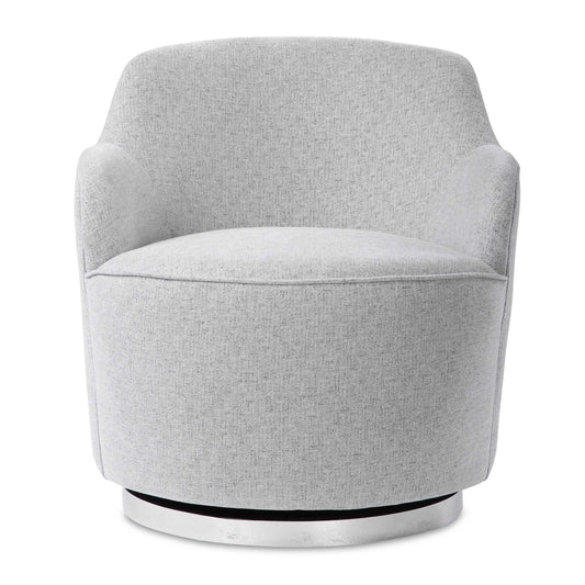 Luxury White Fabric Swivel Lounge Chair Modern Italian Style for Villa