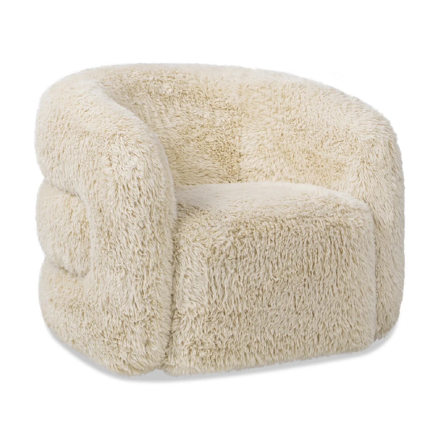 Luxury White Fabric Swivel Lounge Chair Modern Italian Style for Villa