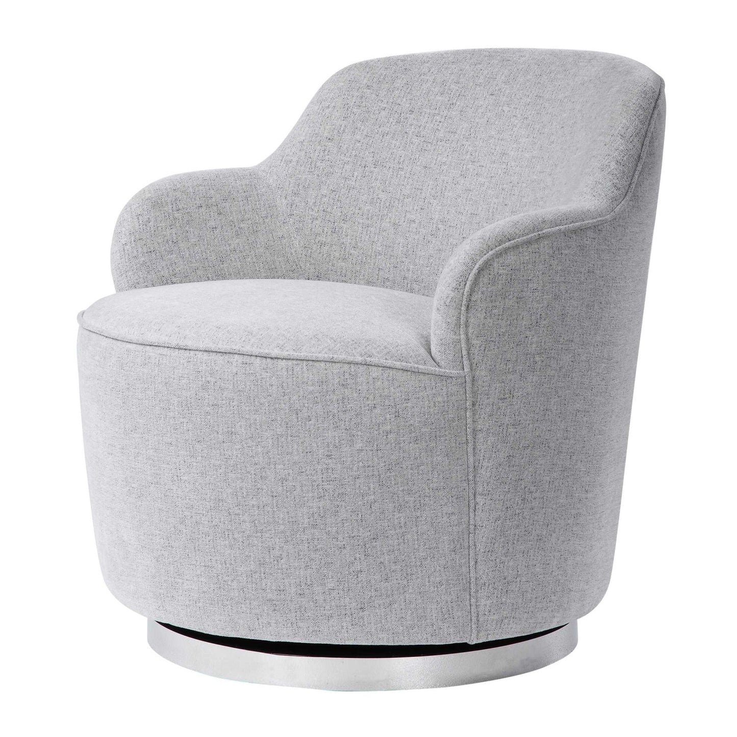 Luxury White Fabric Swivel Lounge Chair Modern Italian Style for Villa