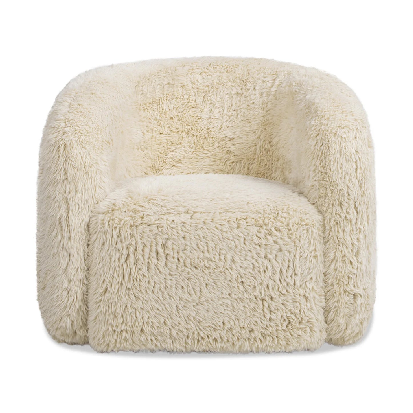 Luxury White Fabric Swivel Lounge Chair Modern Italian Style for Villa
