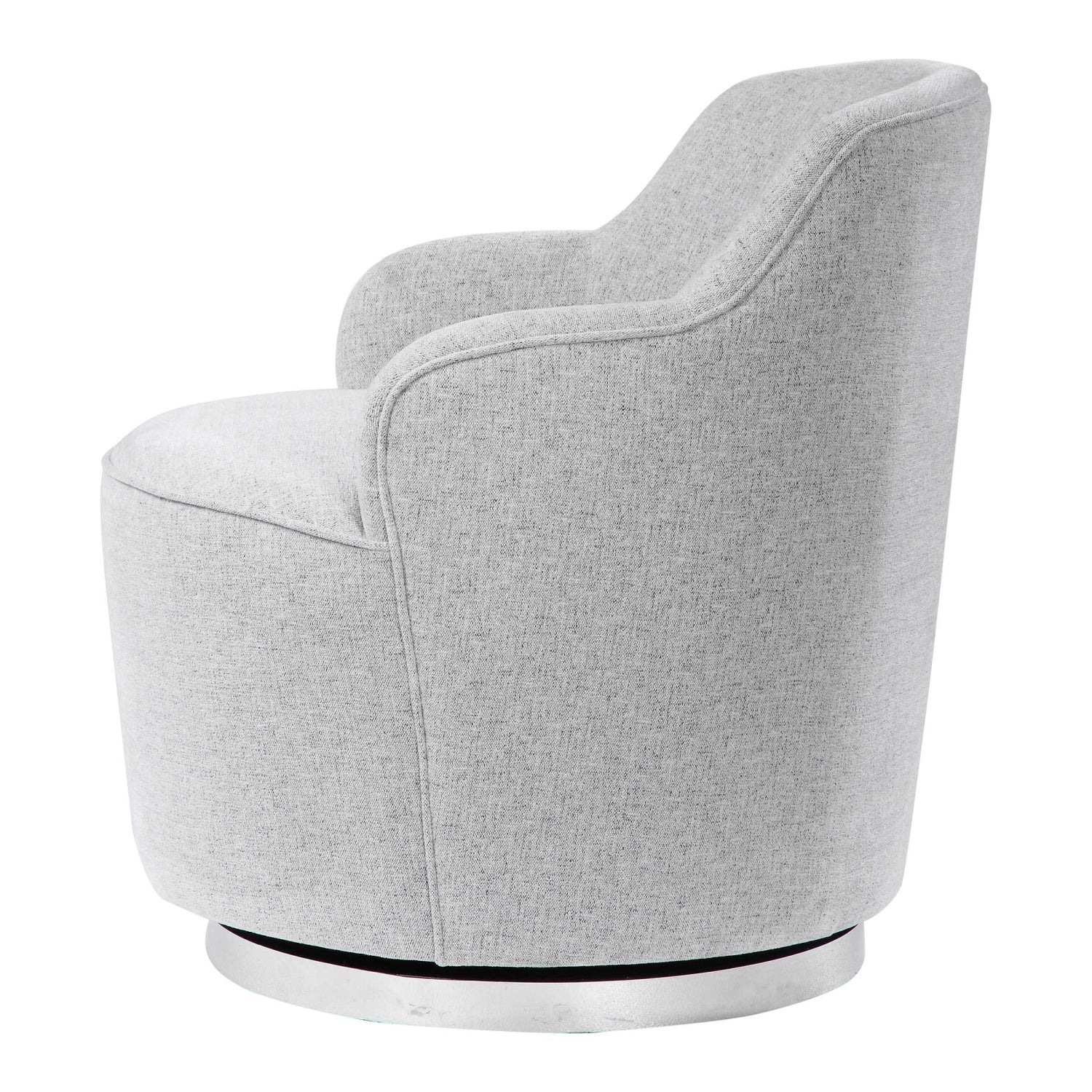 Luxury White Fabric Swivel Lounge Chair Modern Italian Style for Villa