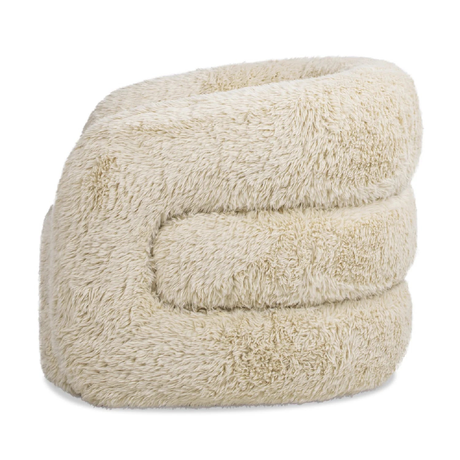 Luxury White Fabric Swivel Lounge Chair Modern Italian Style for Villa