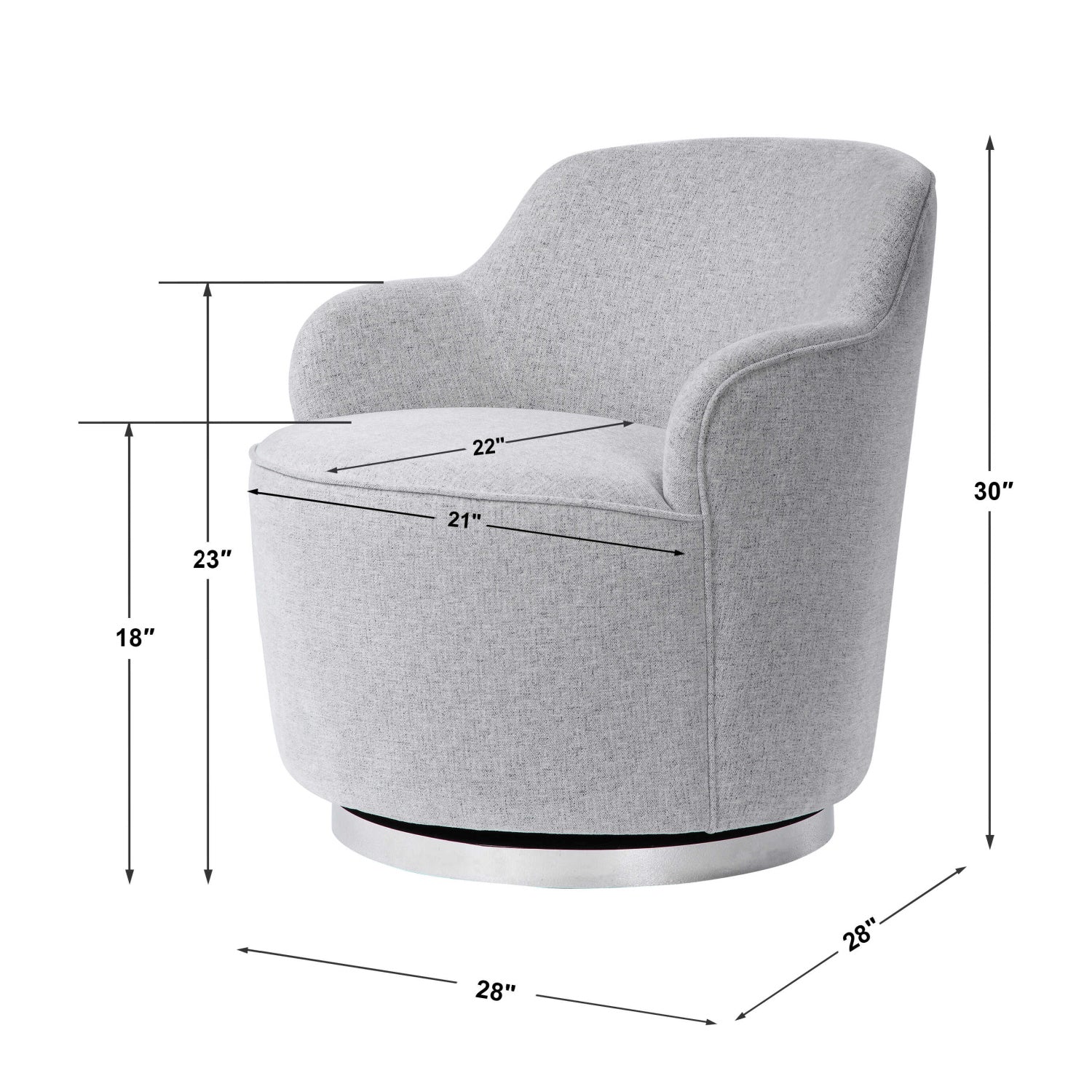 Luxury White Fabric Swivel Lounge Chair Modern Italian Style for Villa