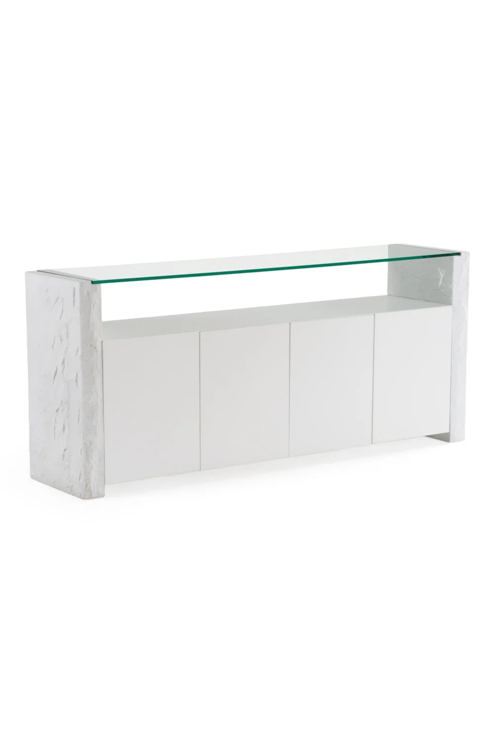 Luxury White Fiberglass Sideboard European Style for Villa
