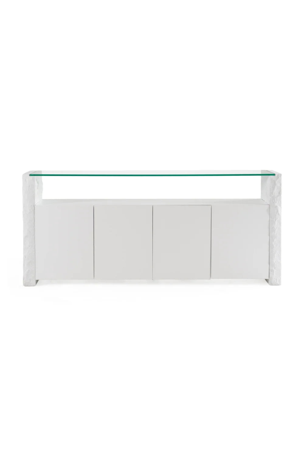 Luxury White Fiberglass Sideboard European Style for Villa