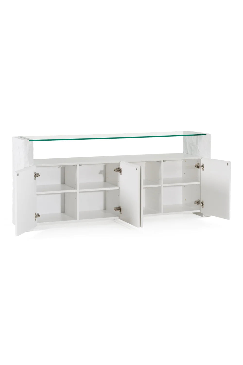 Luxury White Fiberglass Sideboard European Style for Villa
