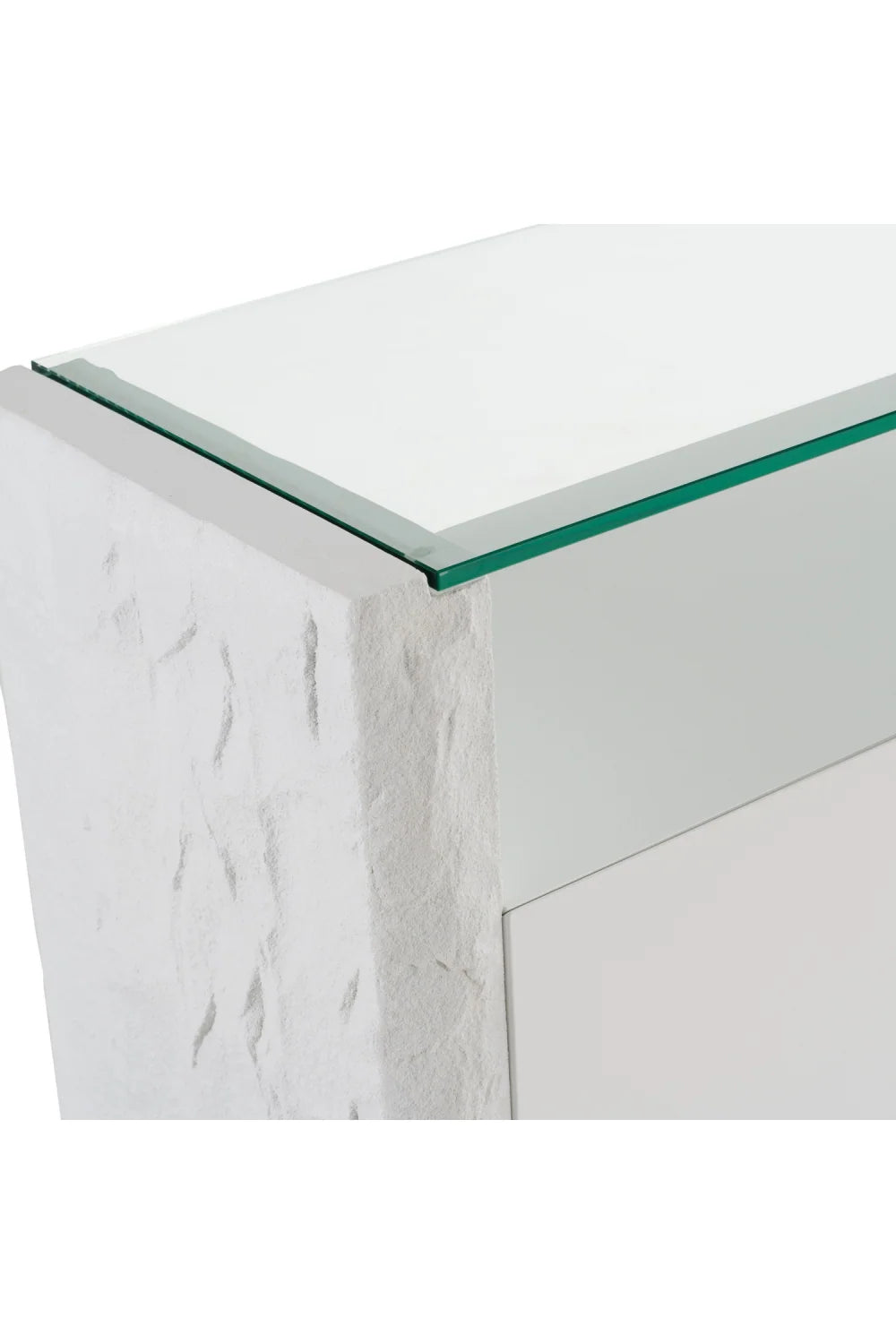 Luxury White Fiberglass Sideboard European Style for Villa