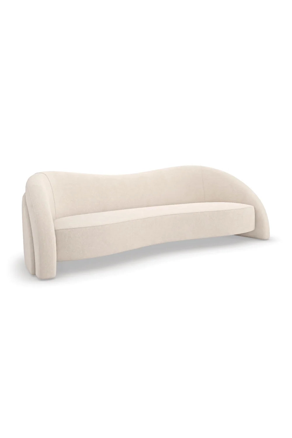 Luxury White Free-Form Curved Sofa Modern Italian Style for Villa