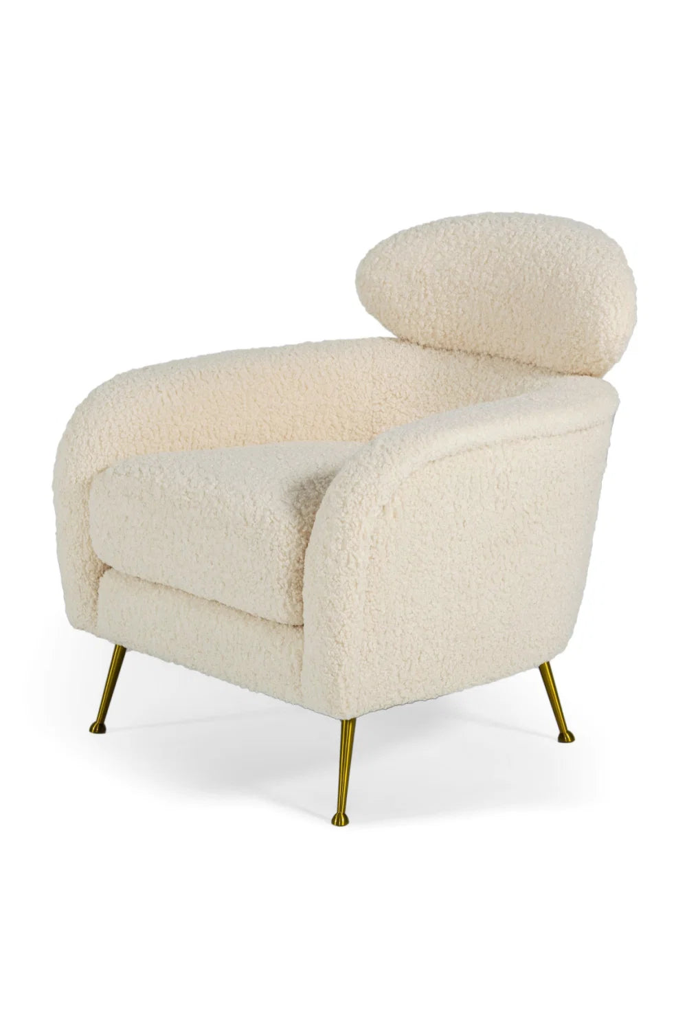 Luxury White Fur Lounge Chair Modern Italian Style for Villa