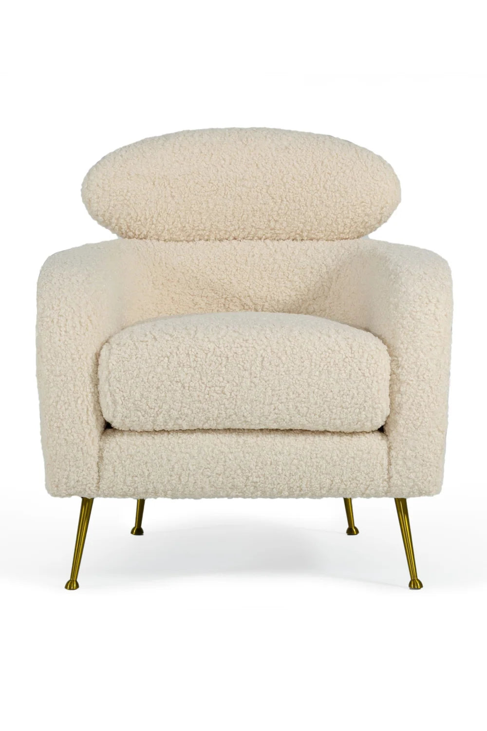 Luxury White Fur Lounge Chair Modern Italian Style for Villa