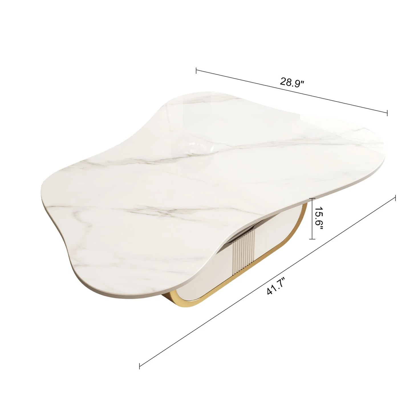 Luxury White Gold Butterfly Coffee Table Modern Italian Style for Villa