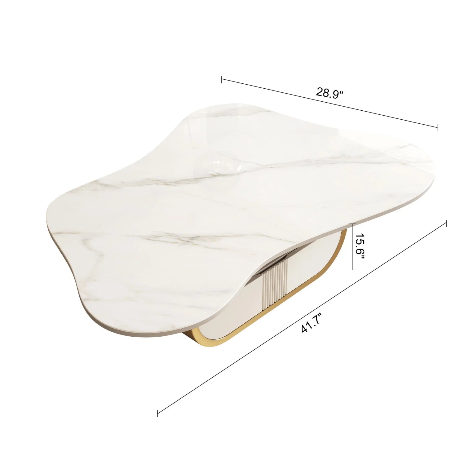 Luxury White Gold Butterfly Coffee Table Modern Italian Style for Villa