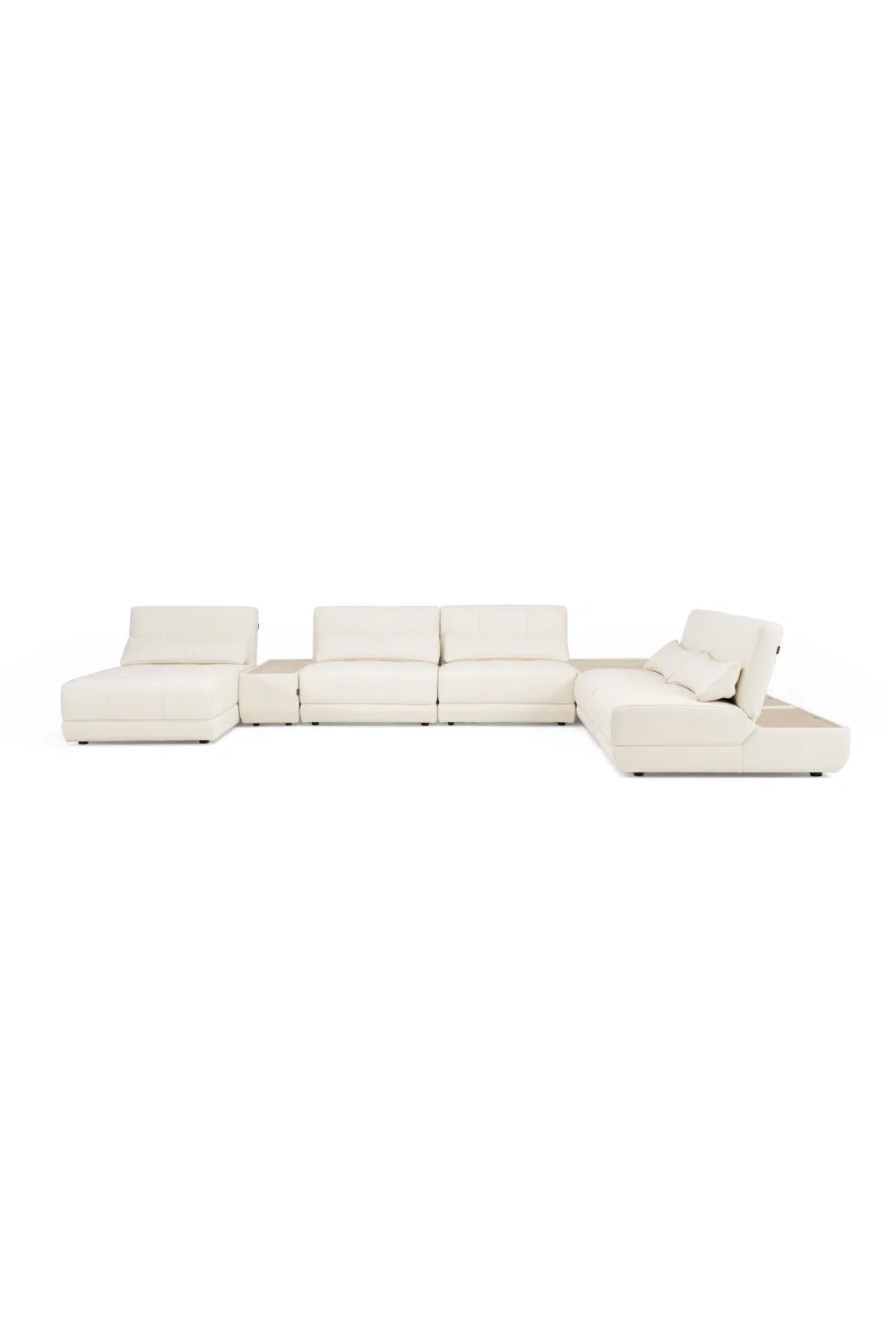 Luxury White Leather Modular Sofa Modern Italian Style for Villa