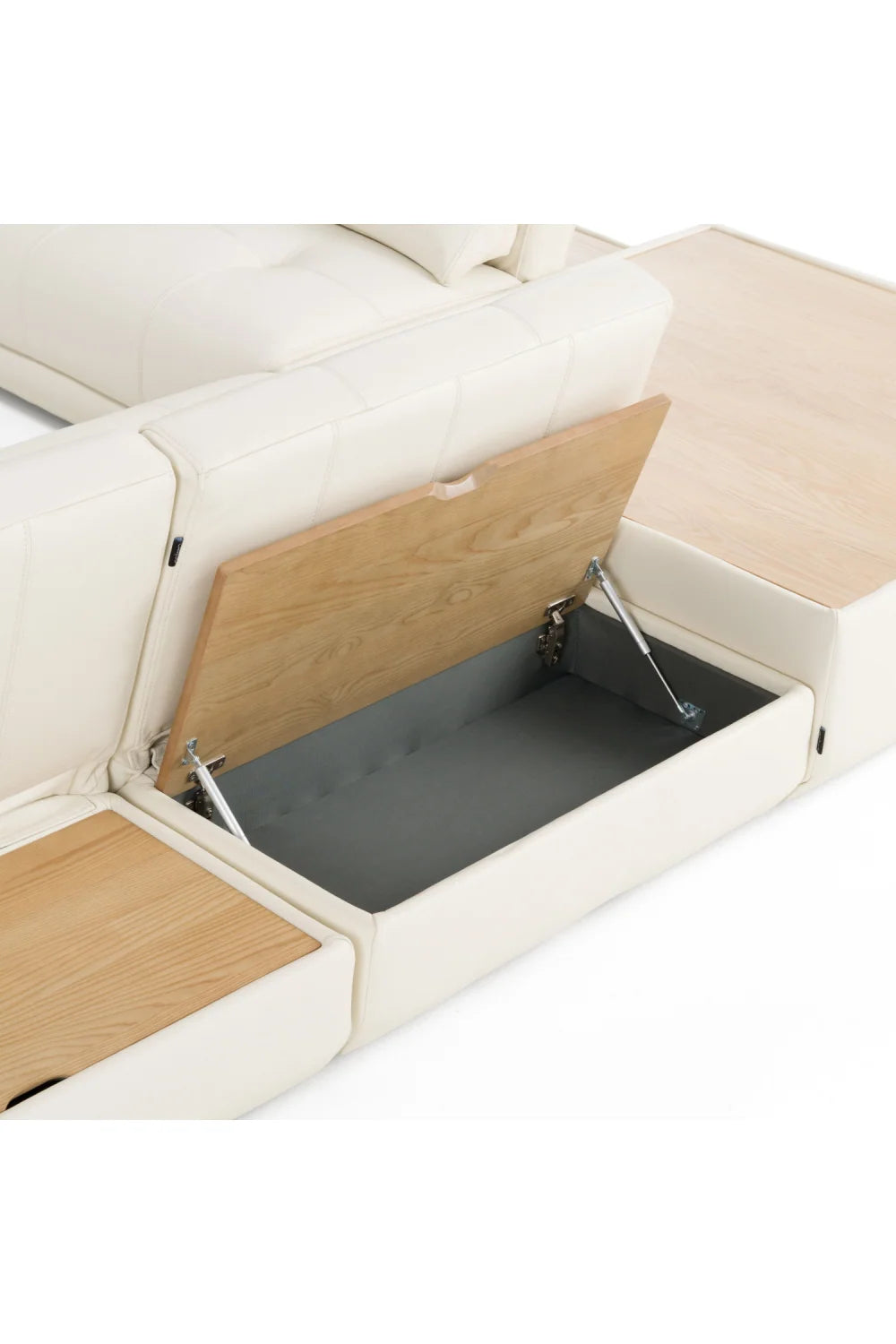 Luxury White Leather Modular Sofa Modern Italian Style for Villa