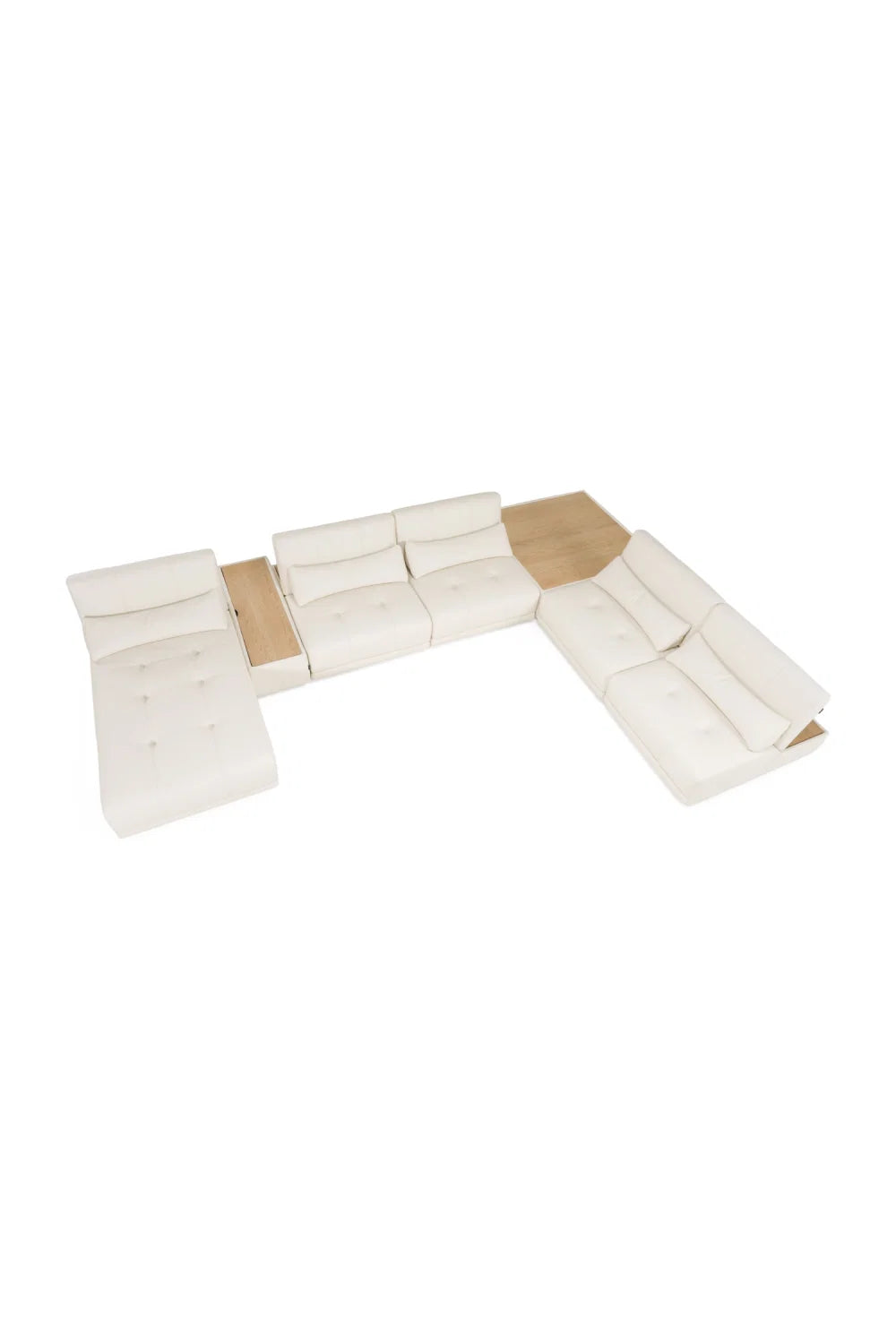 Luxury White Leather Modular Sofa Modern Italian Style for Villa