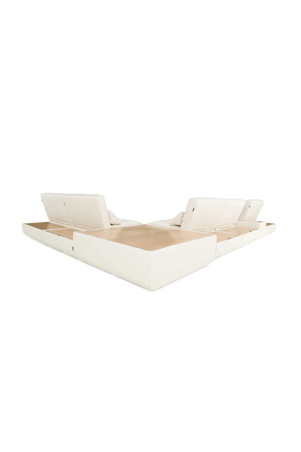 Luxury White Leather Modular Sofa Modern Italian Style for Villa