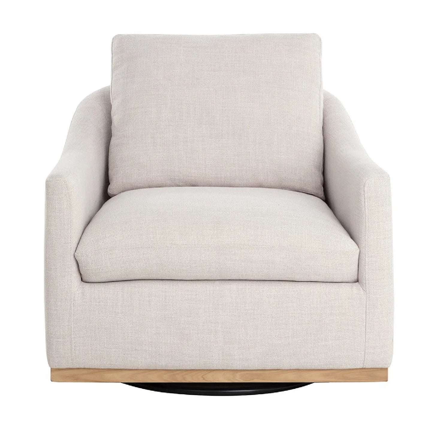Luxury White Linen Swivel Lounge Chair Modern Italian Style for Villa