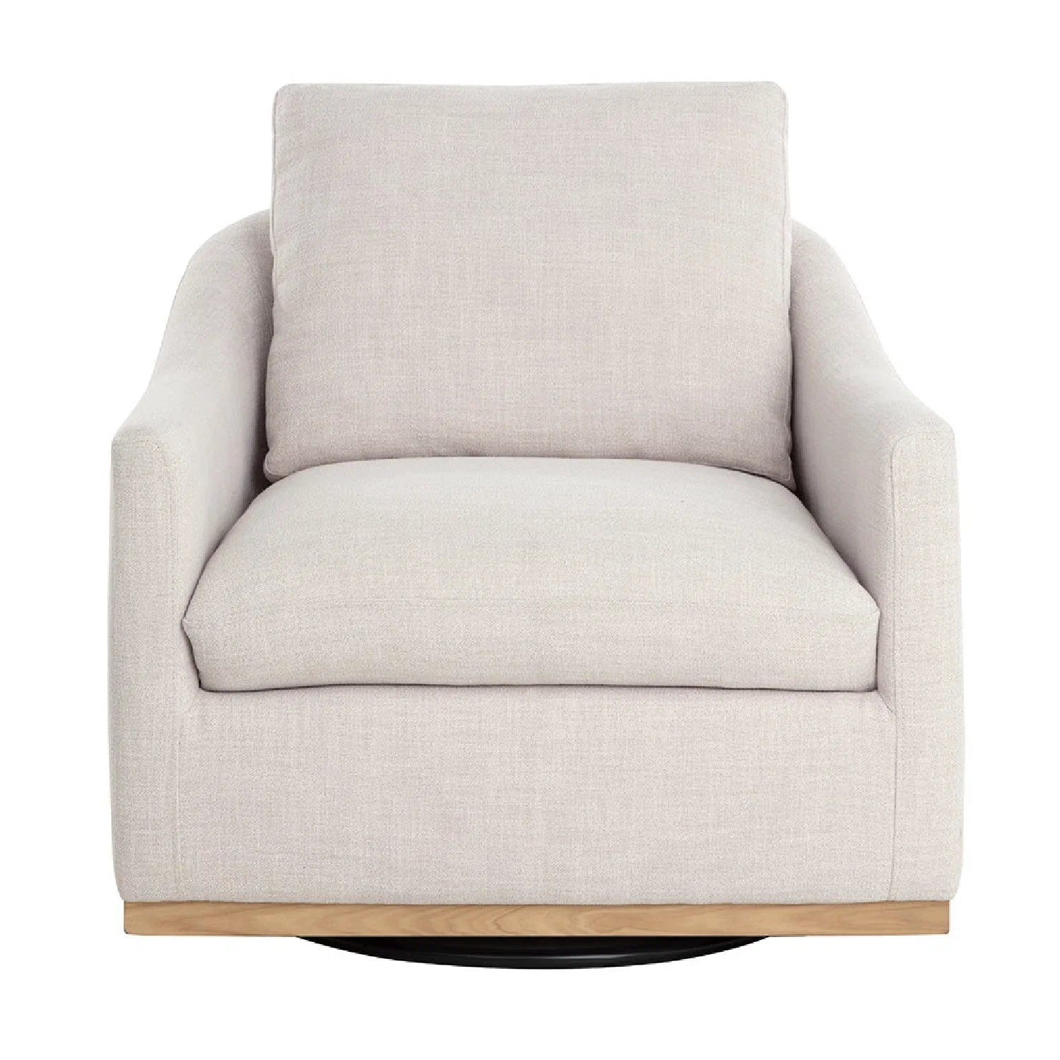 Luxury White Linen Swivel Lounge Chair Modern Italian Style for Villa